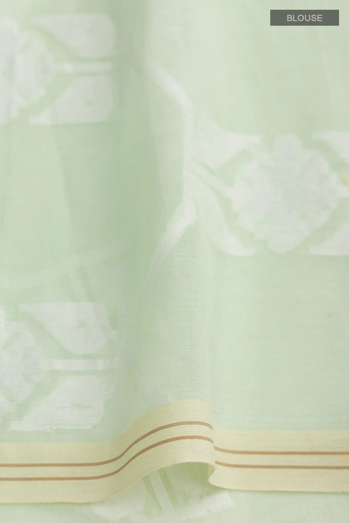 Suman-Mint Green Bengal Cotton Saree - Image 7