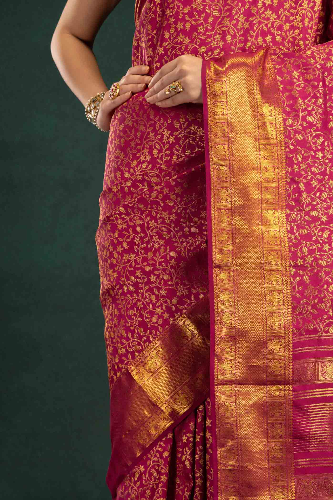 Swarnika-Pink Kanchipuram Silk Saree - Image 5