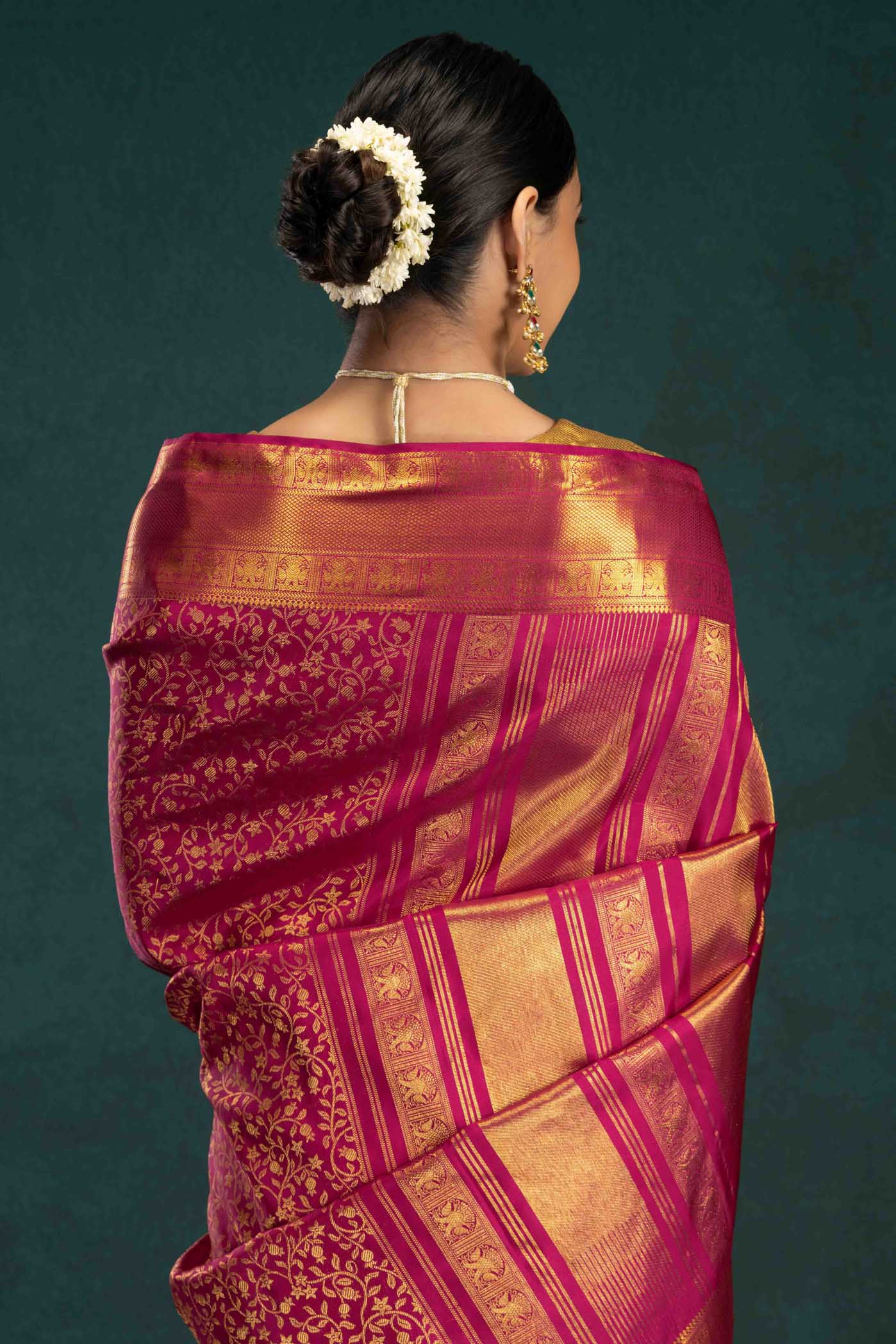 Swarnika-Pink Kanchipuram Silk Saree - Image 7