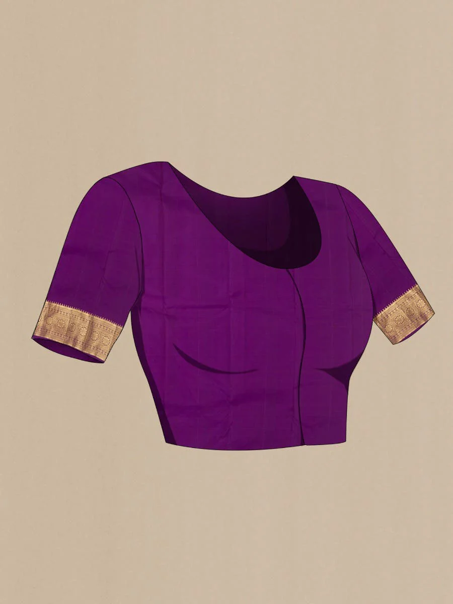 Tarangini-Purple Kanchipuram Silk Saree - Image 11