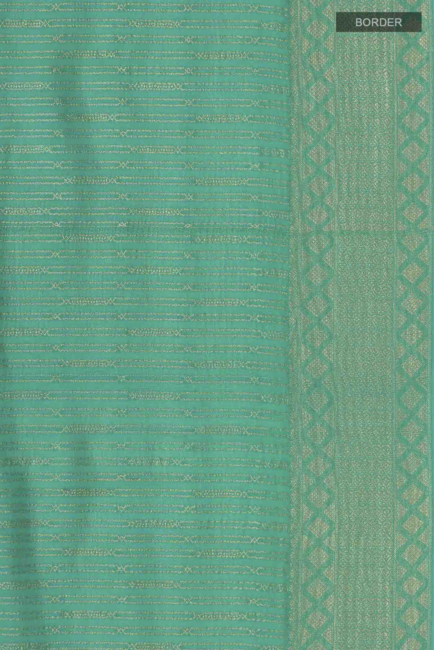 Teal Mysore Crepe Saree - Image 3