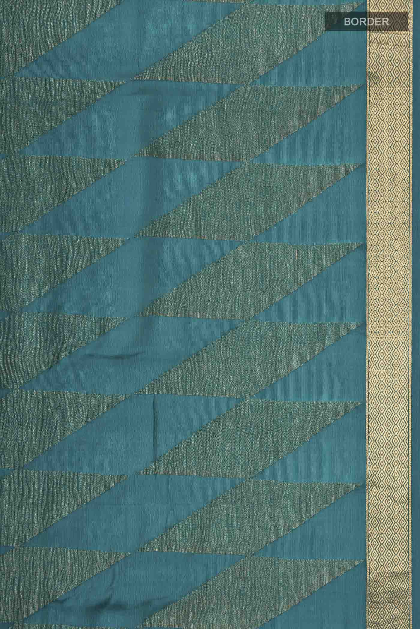 Teal Mysore Georgette Saree - Image 3