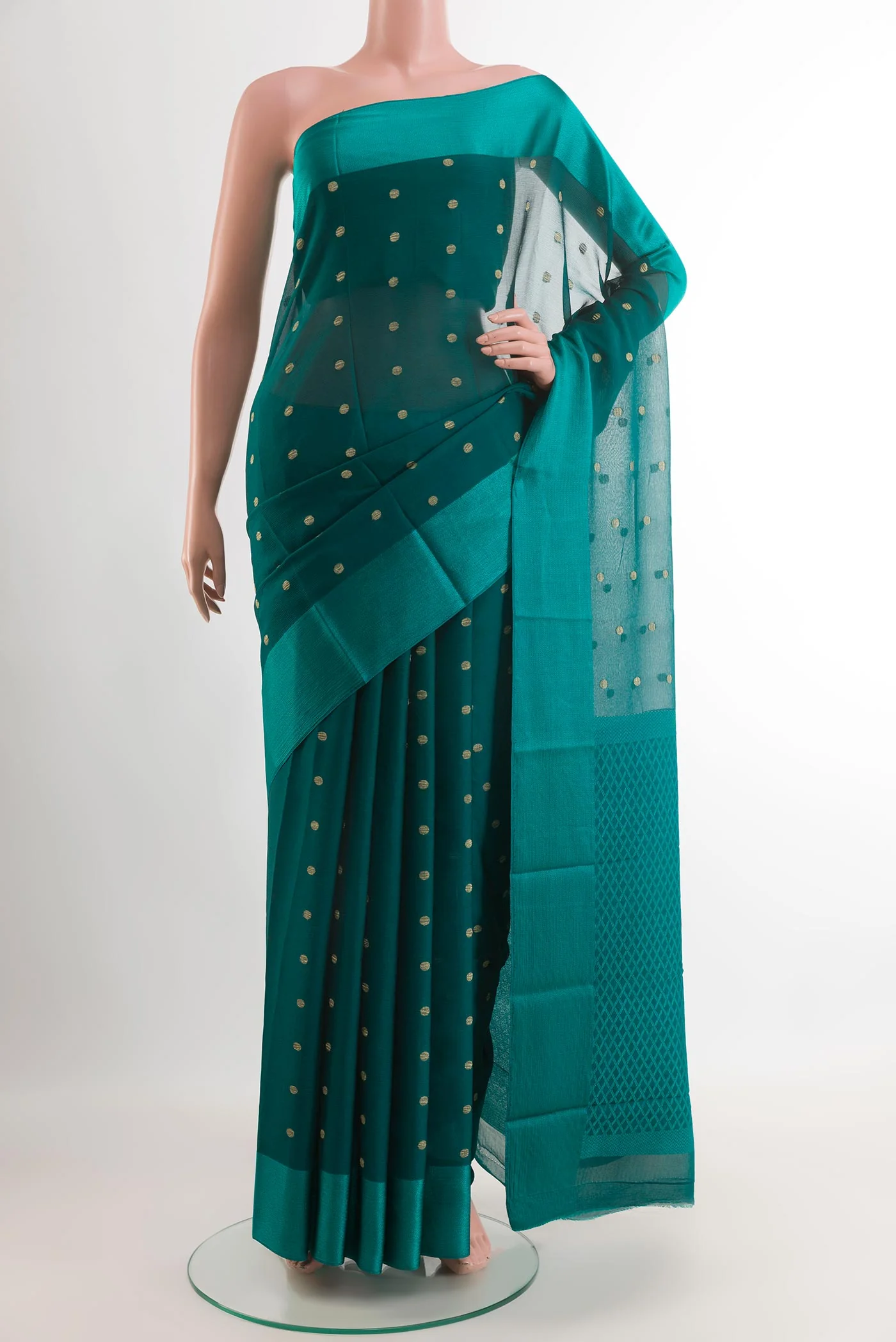 Teal Mysore Georgette Saree