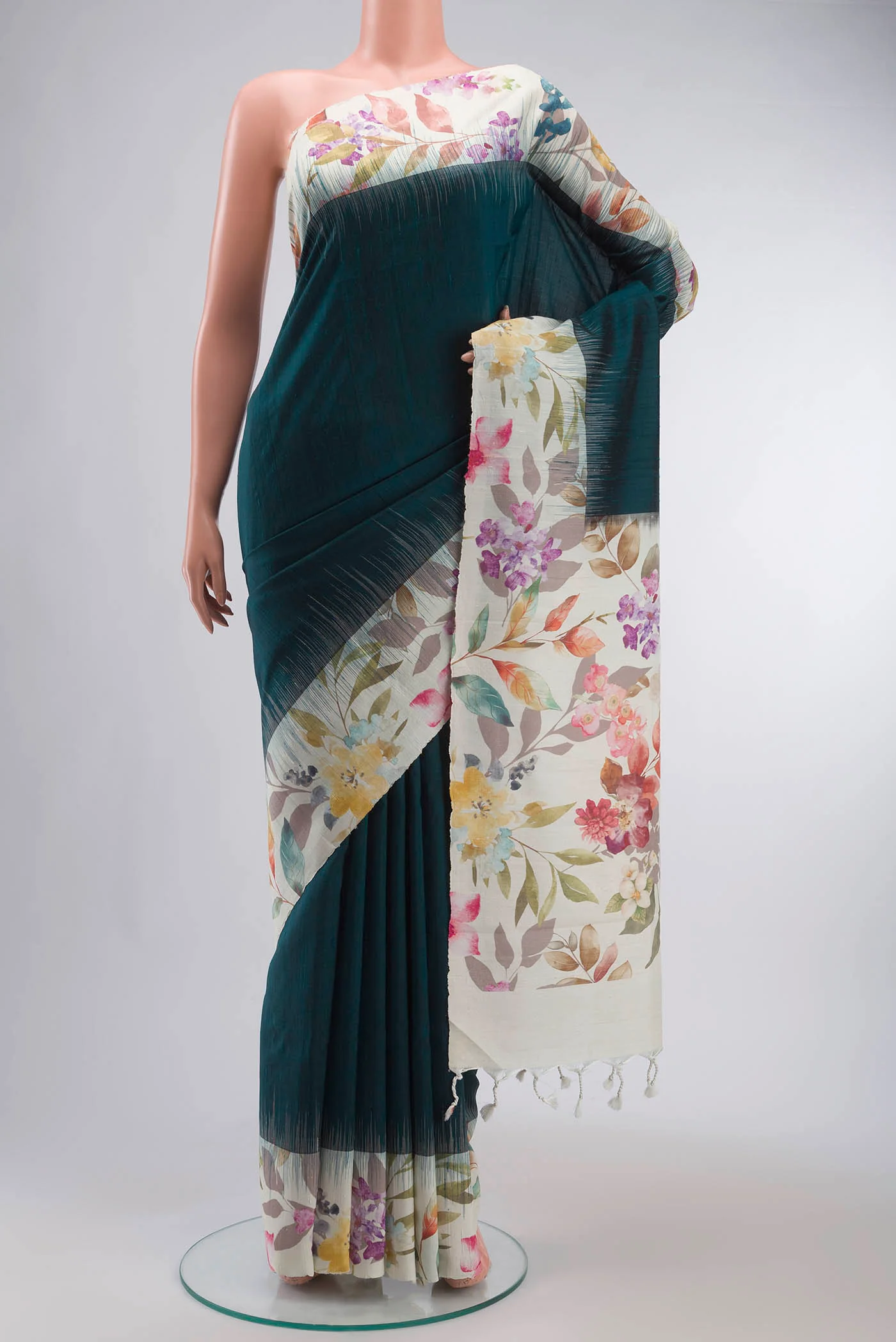 Teal Soft Silk Saree