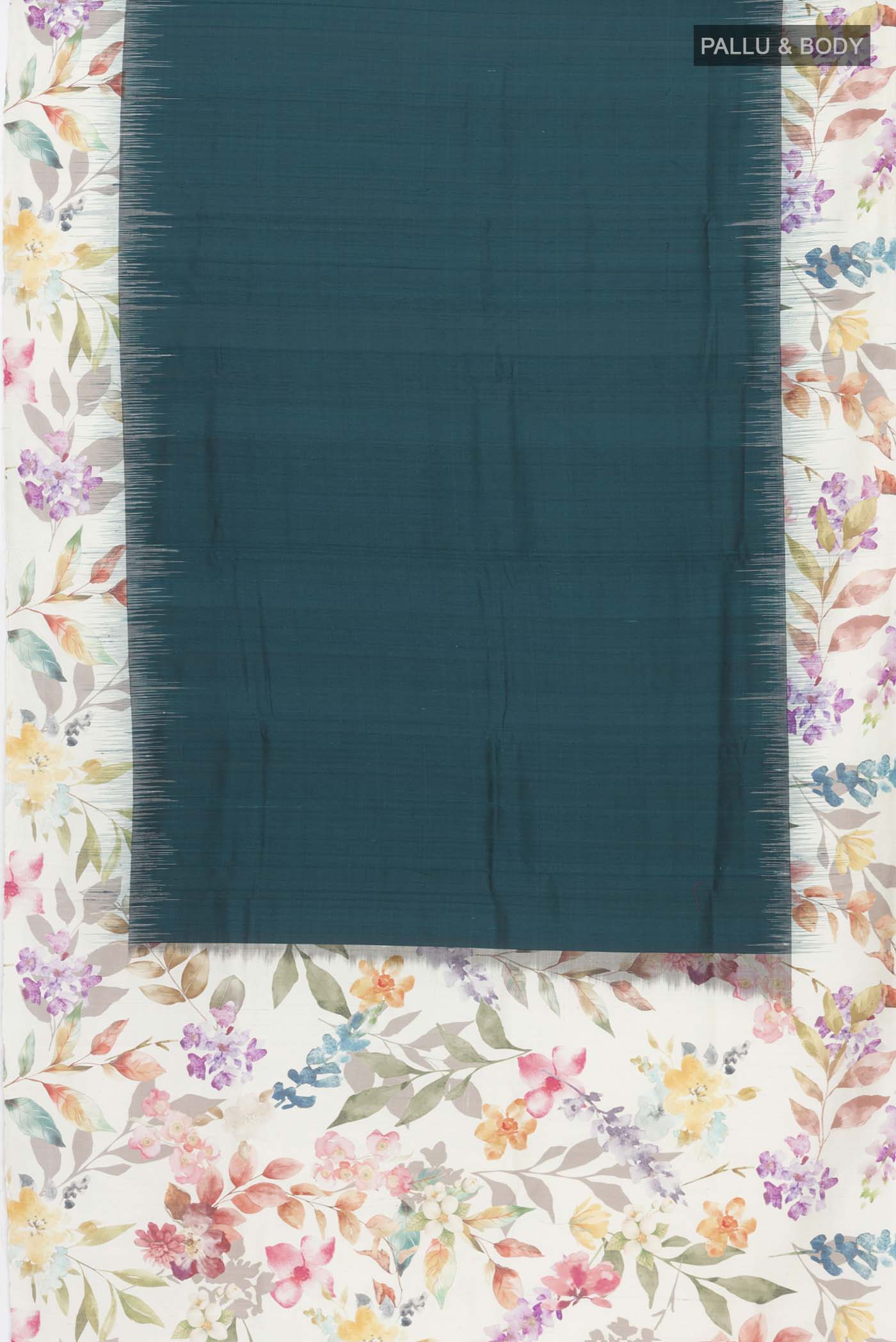 Teal Soft Silk Saree - Image 6