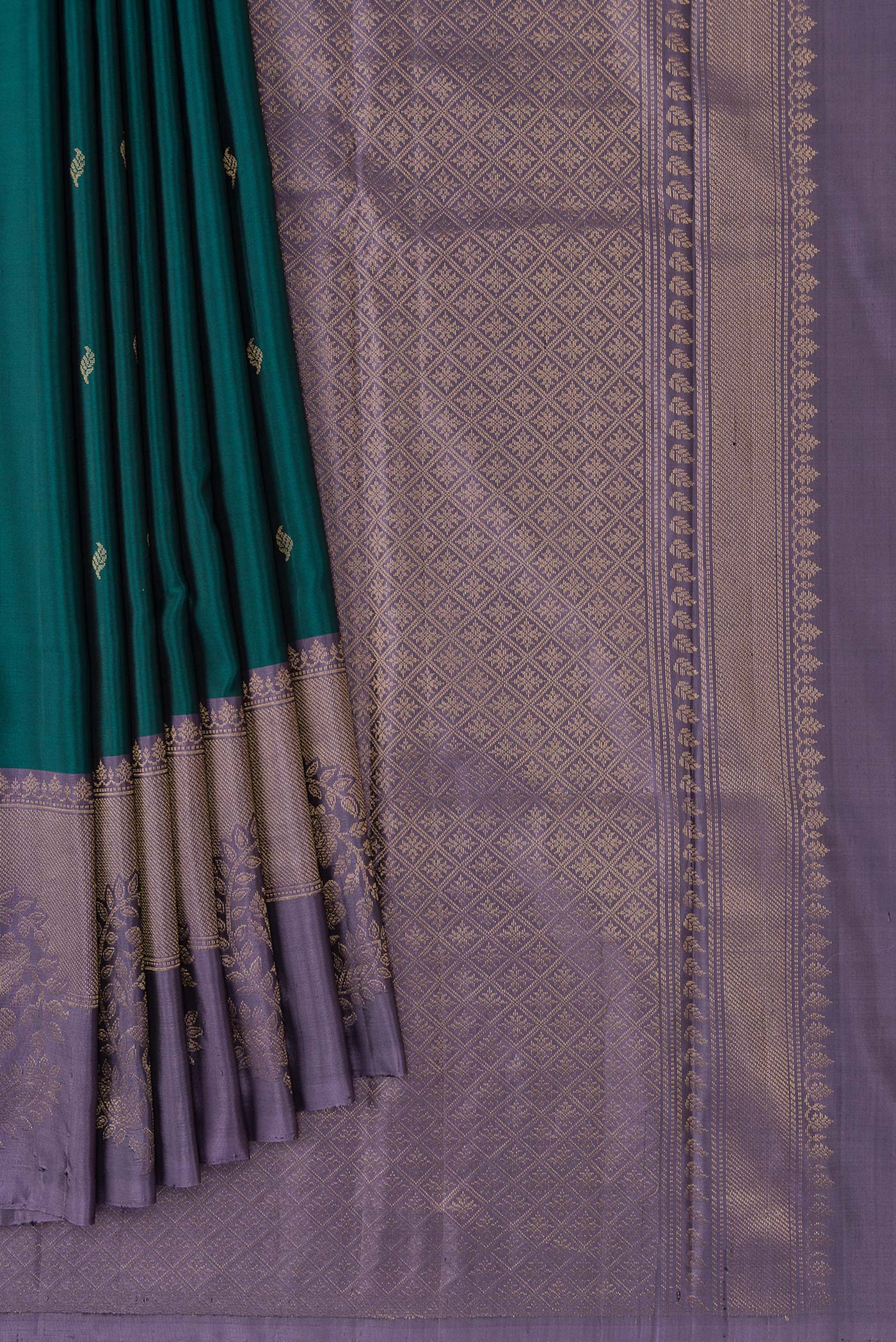 Teal Soft Silk Saree - Image 4