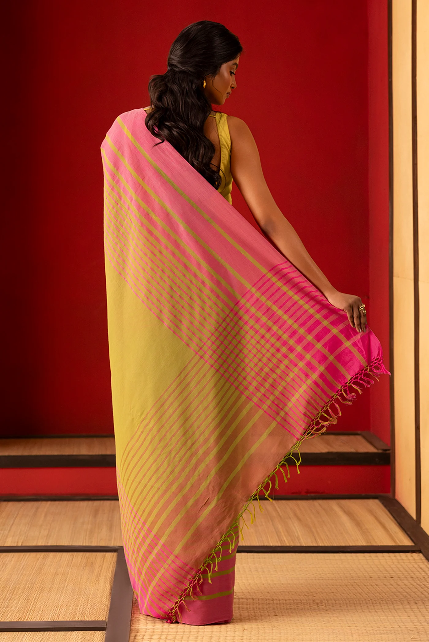 Titli-Green Cotton Saree - Image 6