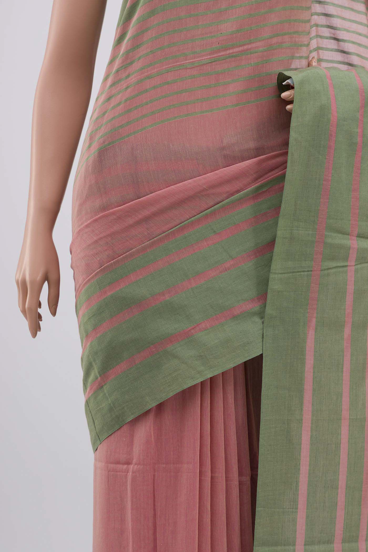 Titli-Peach Cotton Saree - Image 4