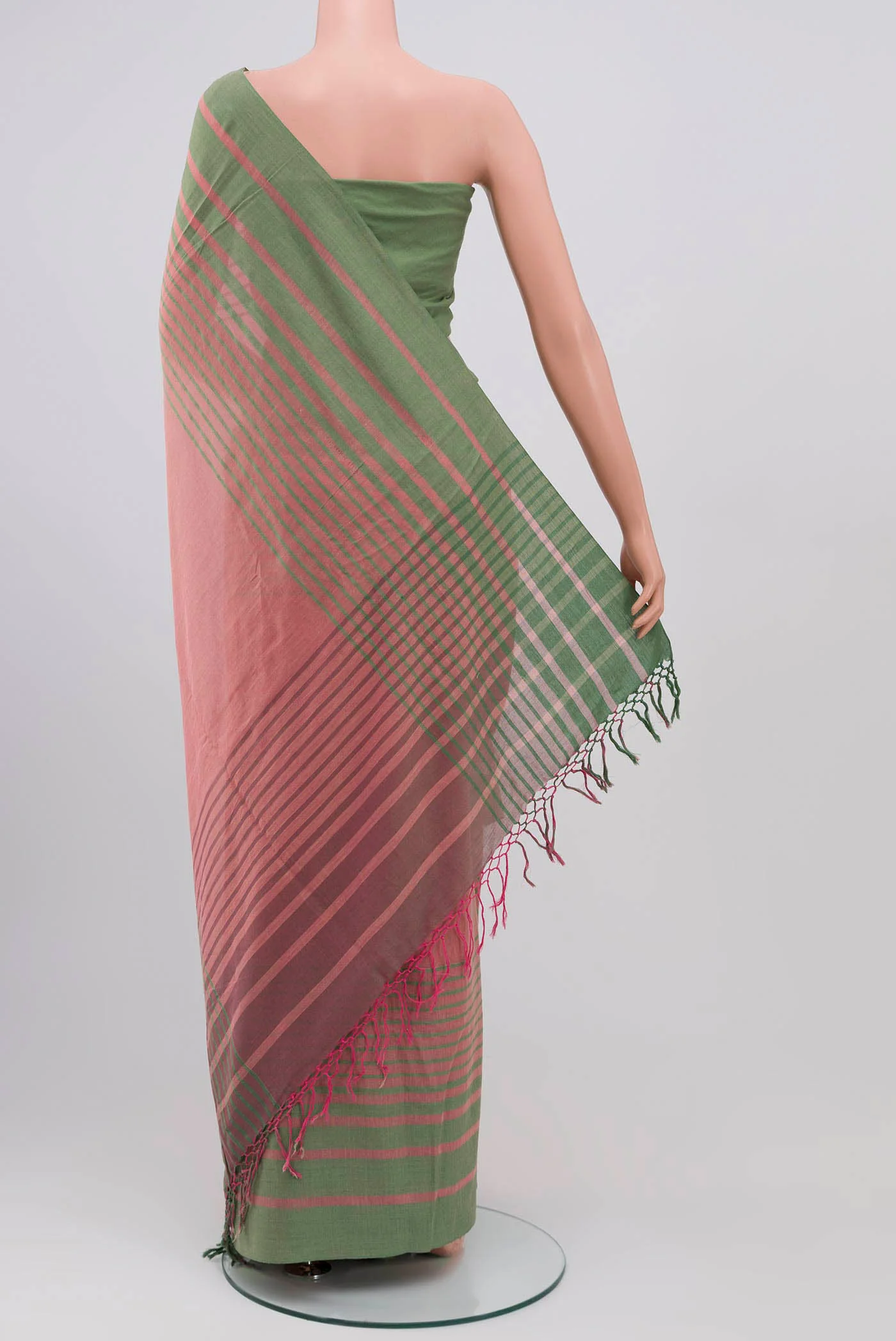 Titli-Peach Cotton Saree - Image 7