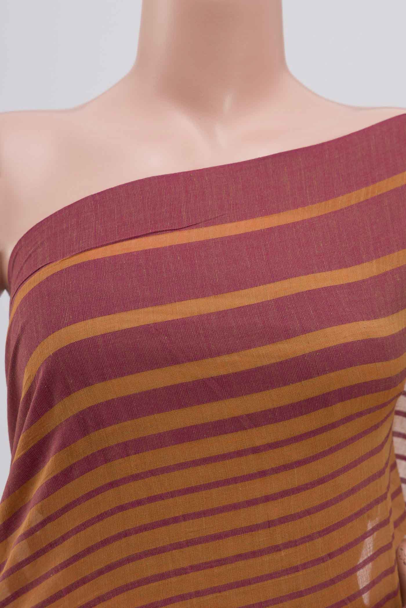 Titli-Rust Orange Cotton Saree - Image 3