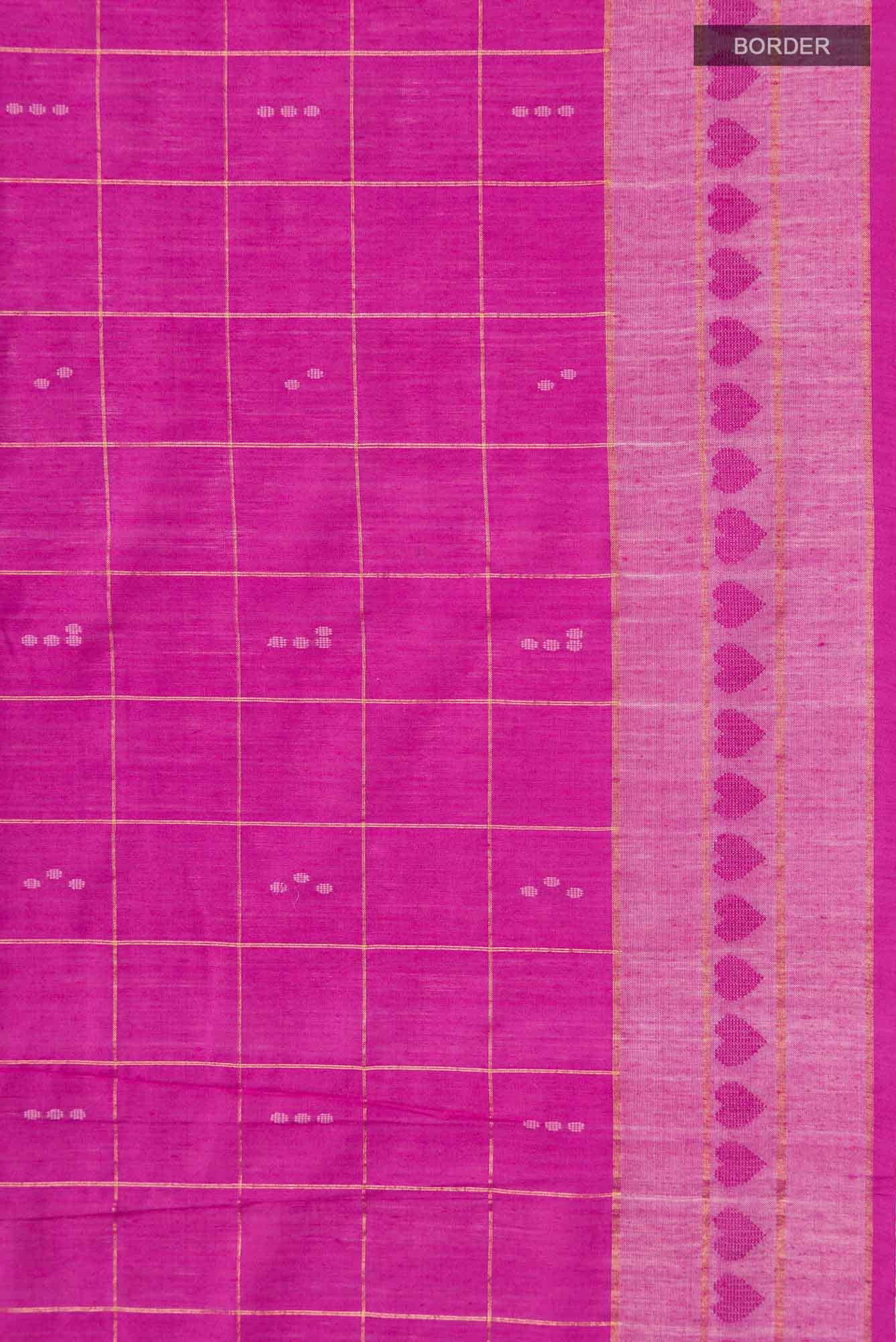 Touch of love-Pink Bhagalpuri Tussar Silk Saree - Image 7