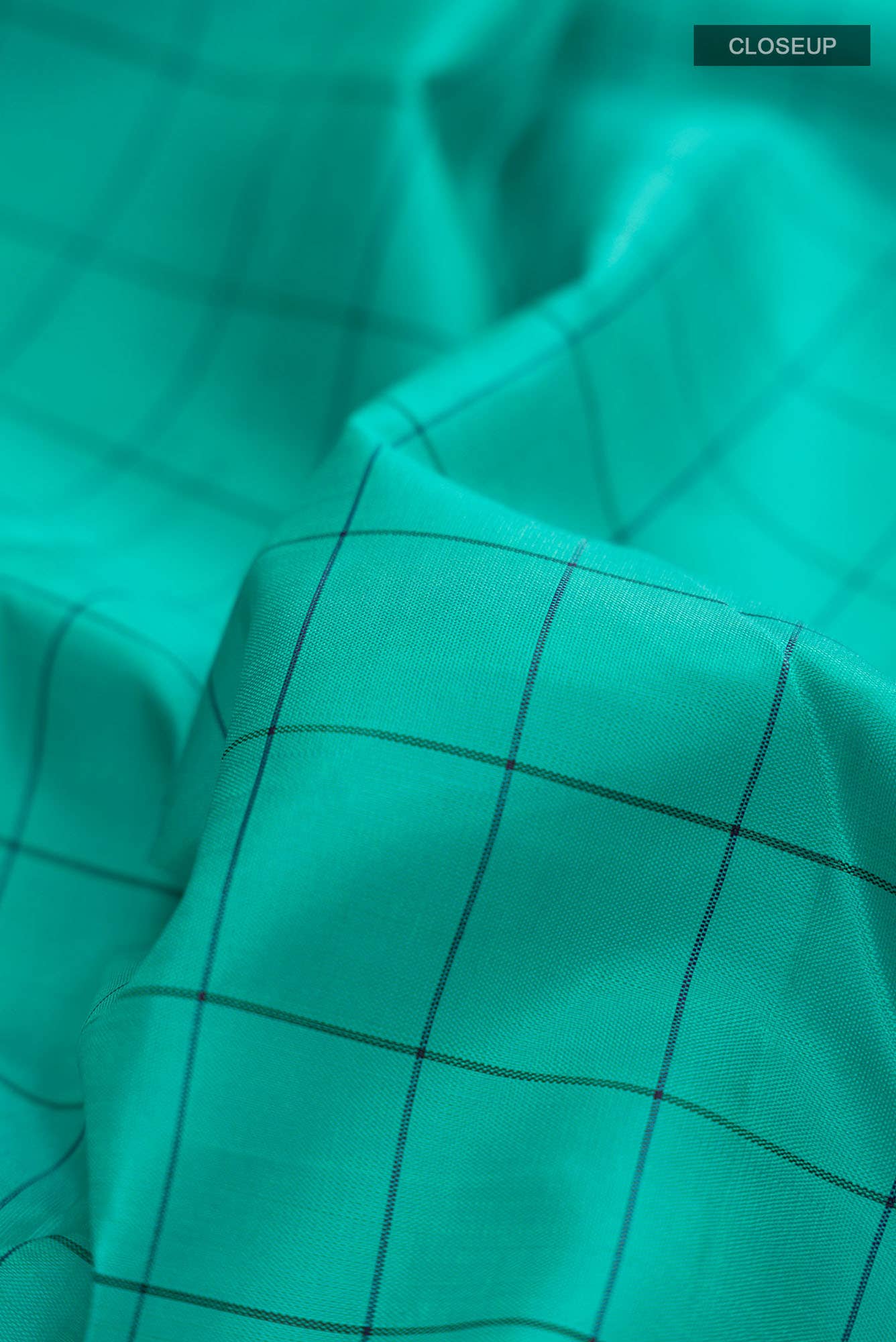 Turquoise Kanjivaram Silk Saree - Image 3