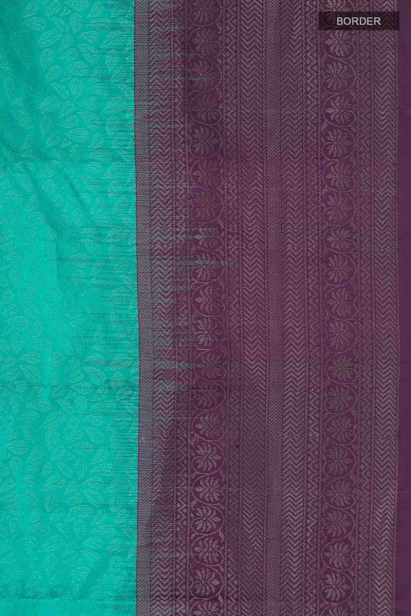 Turquoise Kanchipuram Silk Saree - Image 5