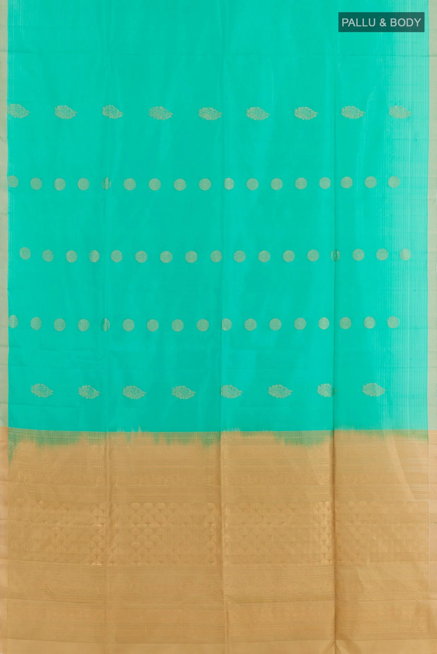 Turquoise Soft Silk Saree - Image 3