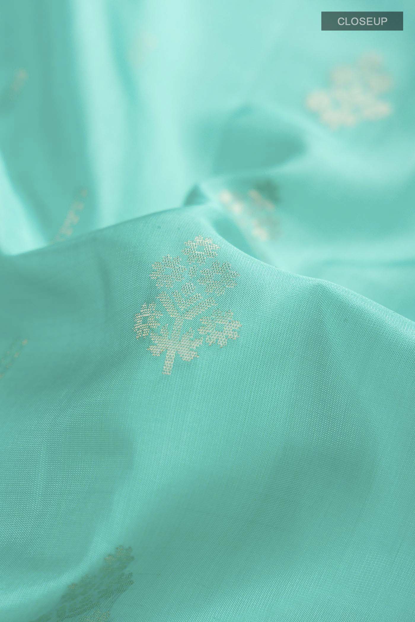 Turquoise Soft Silk Saree - Image 2