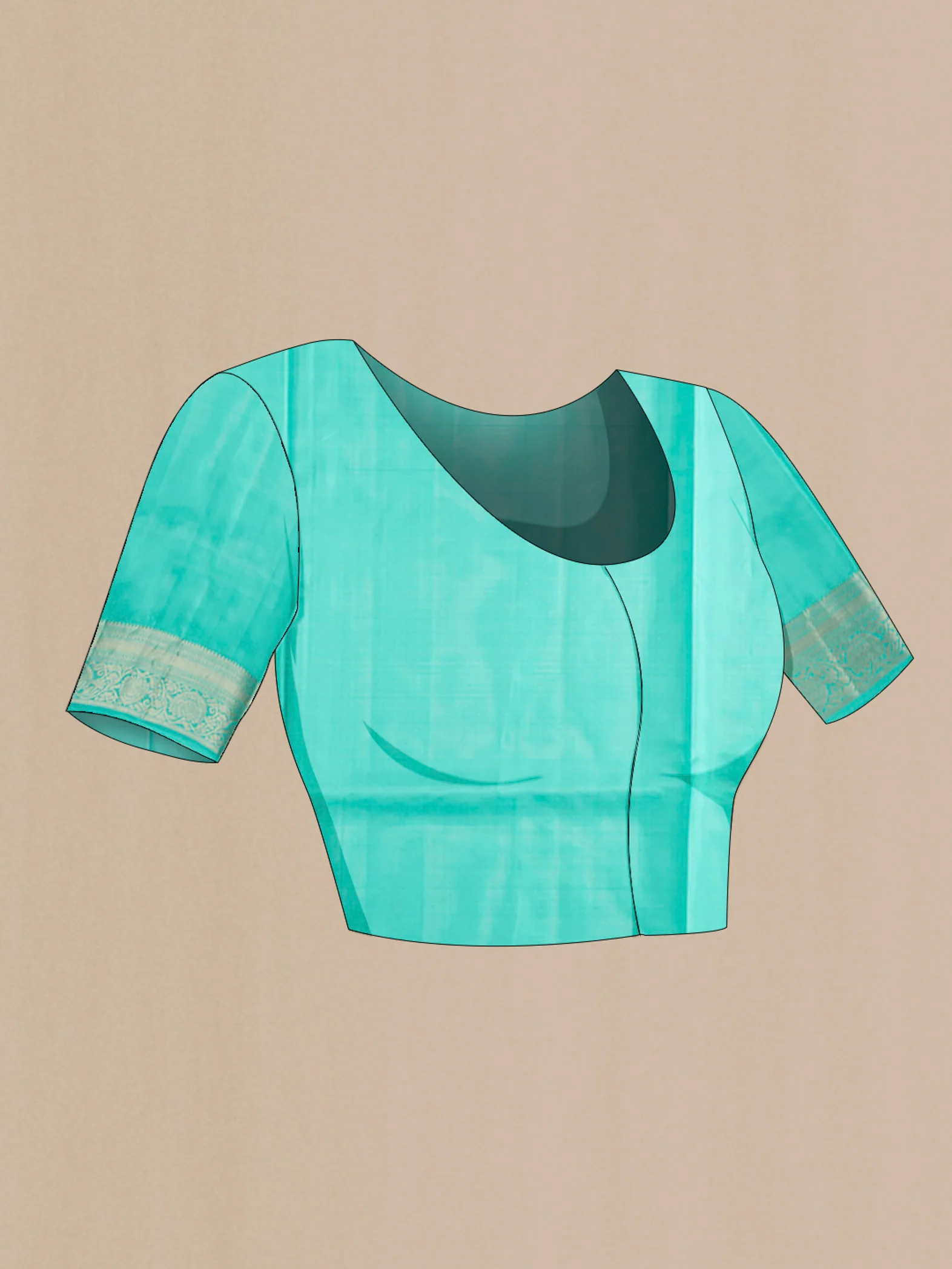 Turquoise Soft Silk Saree - Image 5