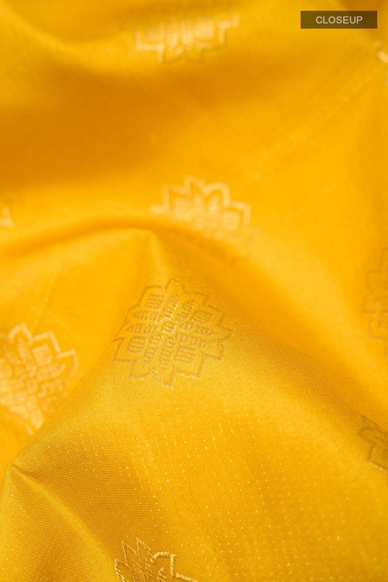 Vanashree-Mustard Yellow Kanchipuram Silk Saree - Image 7