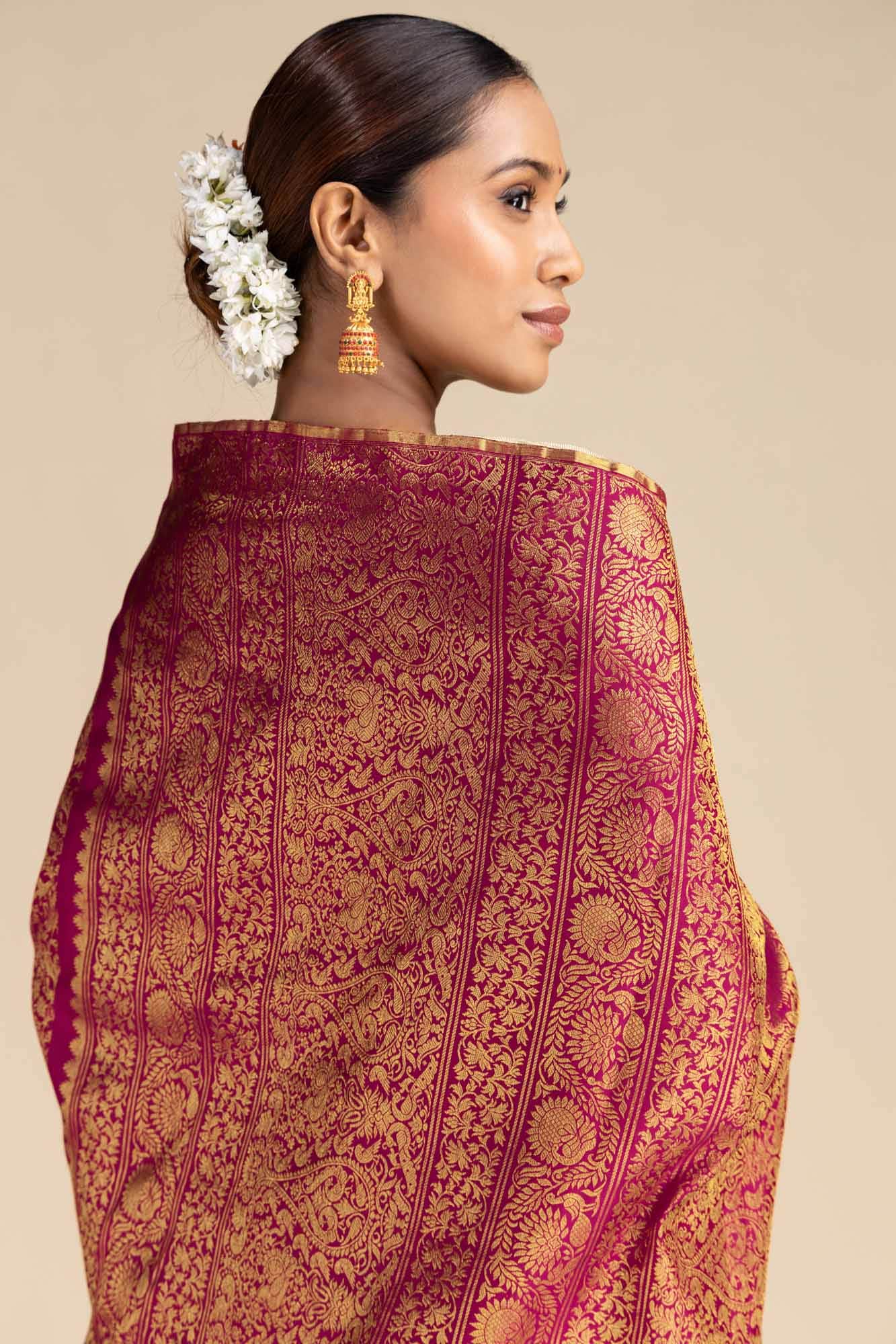 Vanashree-Ruby Red Kanchipuram Silk Saree - Image 2