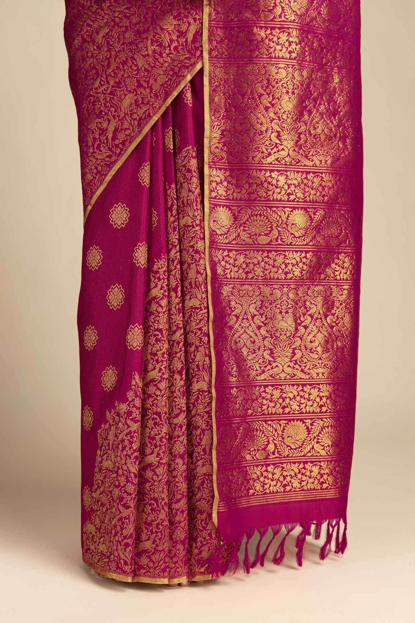 Vanashree-Ruby Red Kanchipuram Silk Saree - Image 4