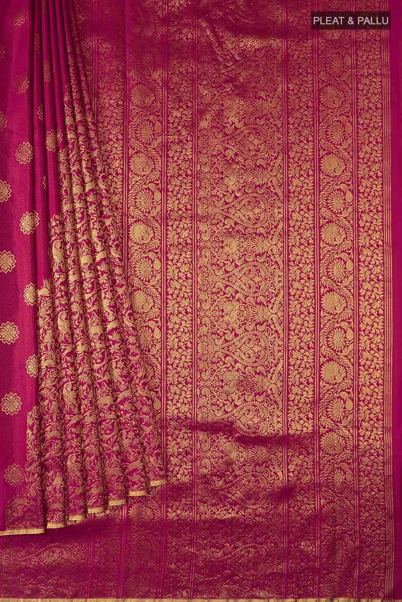 Vanashree-Ruby Red Kanchipuram Silk Saree - Image 9