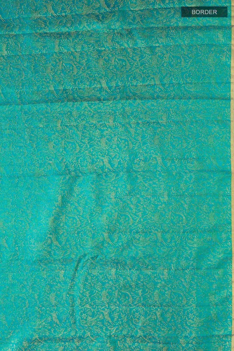 Vanashree-Turquoise Kanchipuram Silk Saree - Image 6