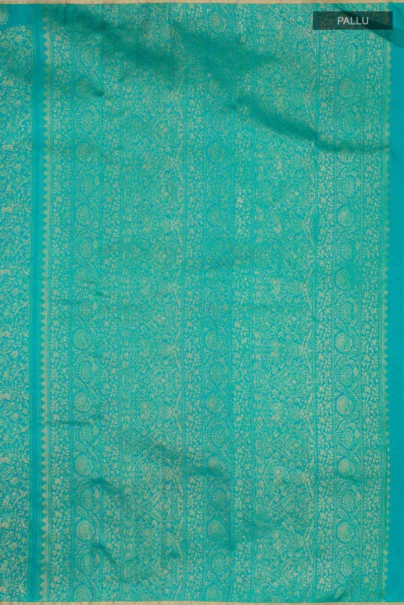 Vanashree-Turquoise Kanchipuram Silk Saree - Image 8