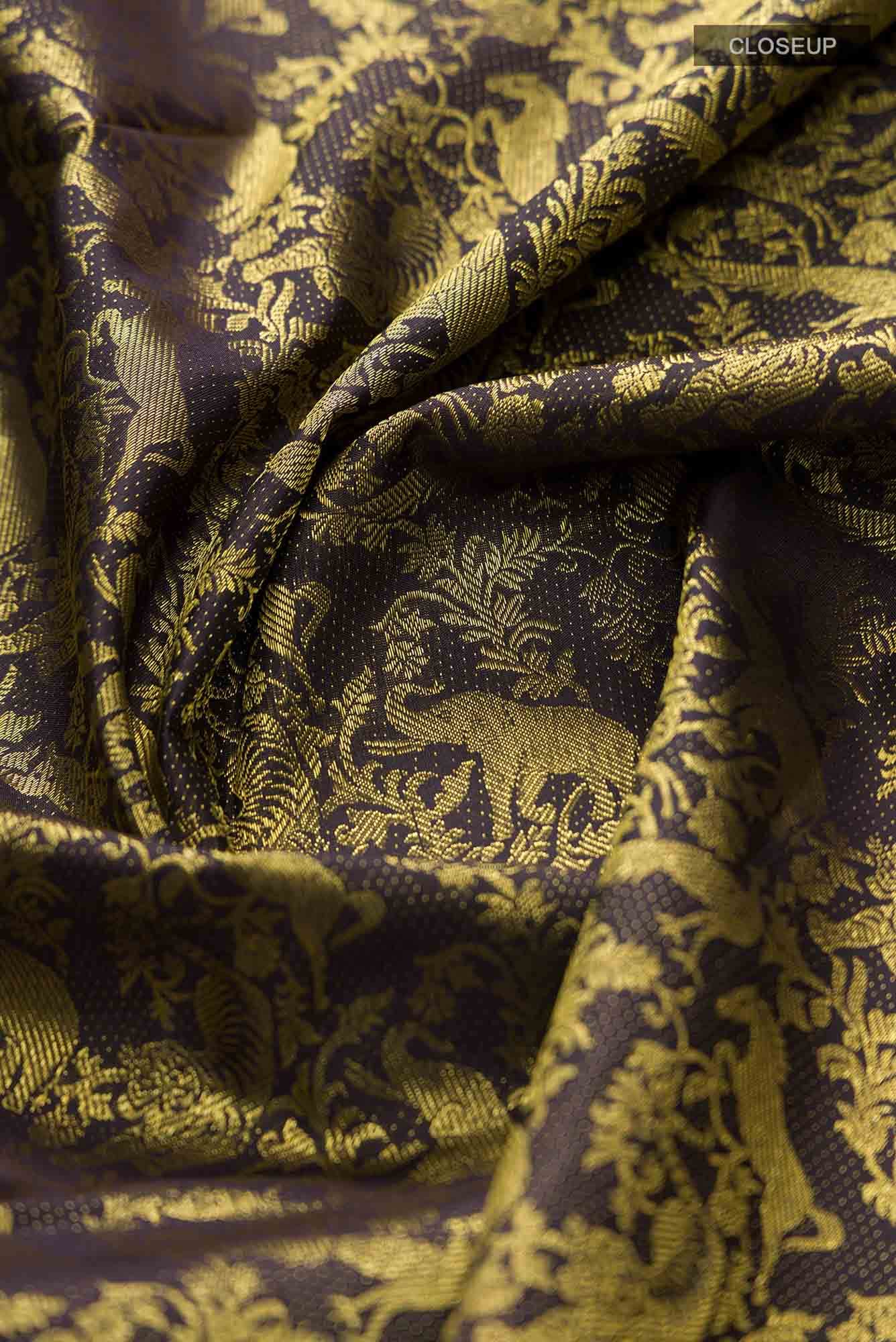 Vanasingaaram-Black Kanchipuram Silk Saree - Image 3