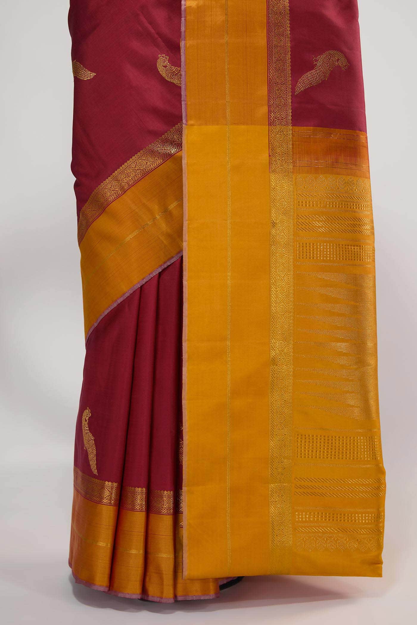 Varnika-Pure Silk Pure Gold Zari Red Kanchipuram Saree - Image 8