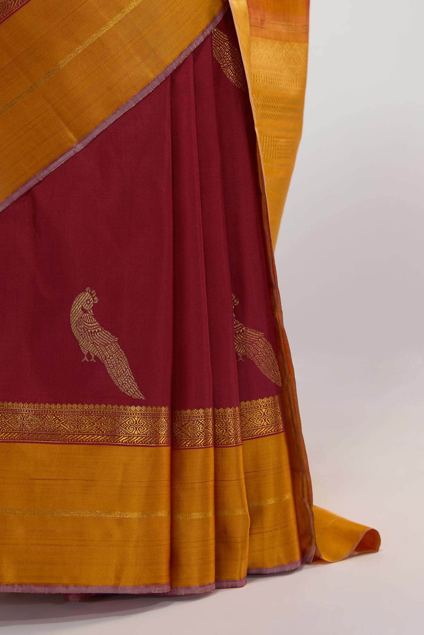 Varnika-Pure Silk Pure Gold Zari Red Kanchipuram Saree - Image 9