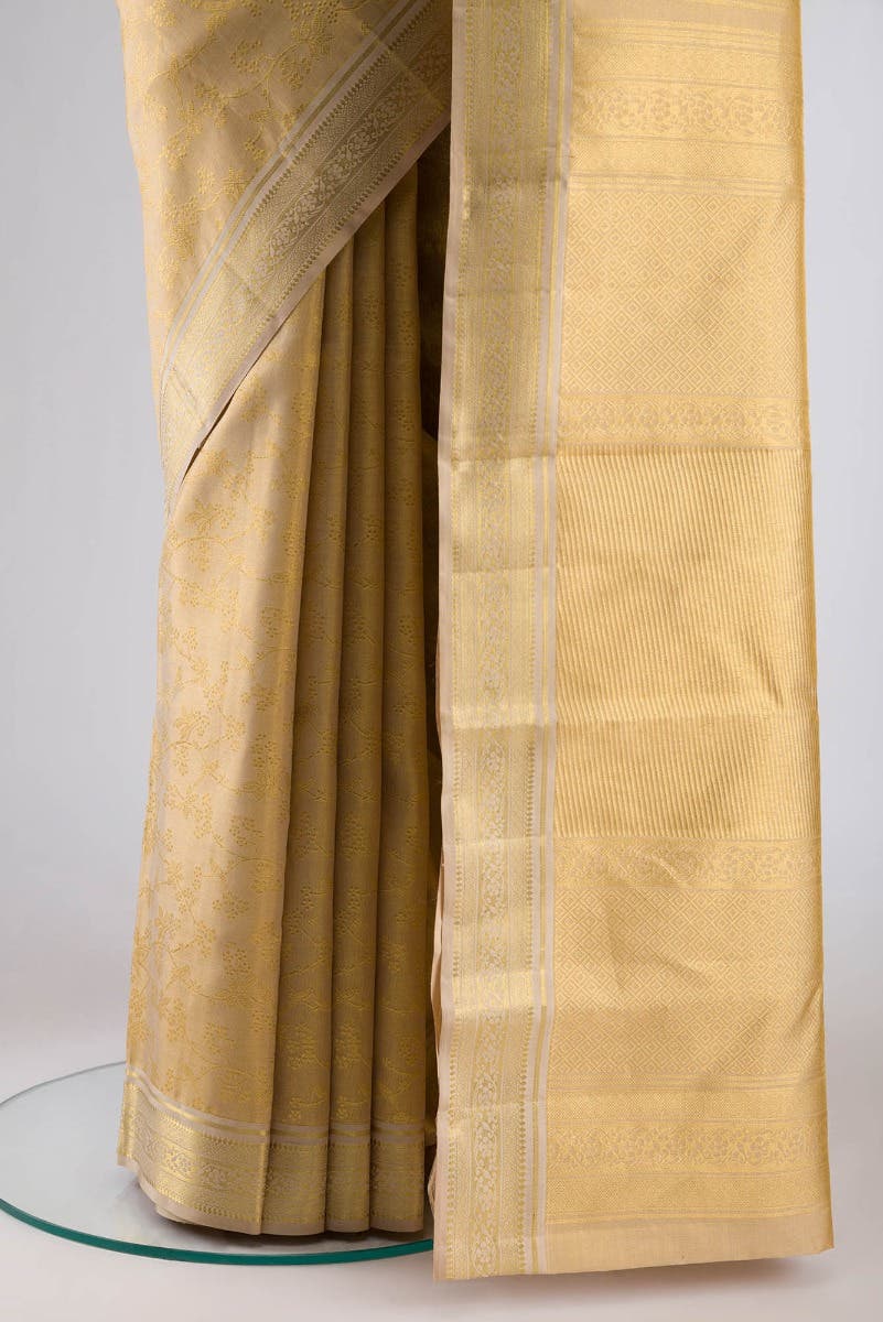 Vasanthika-Beige Kanchipuram Silk Saree - Image 3