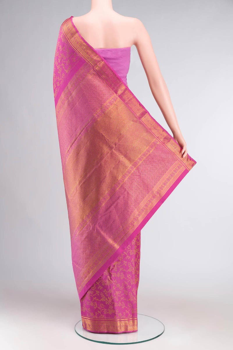 Vasanthika-Pink Kanchipuram Silk Saree - Image 4