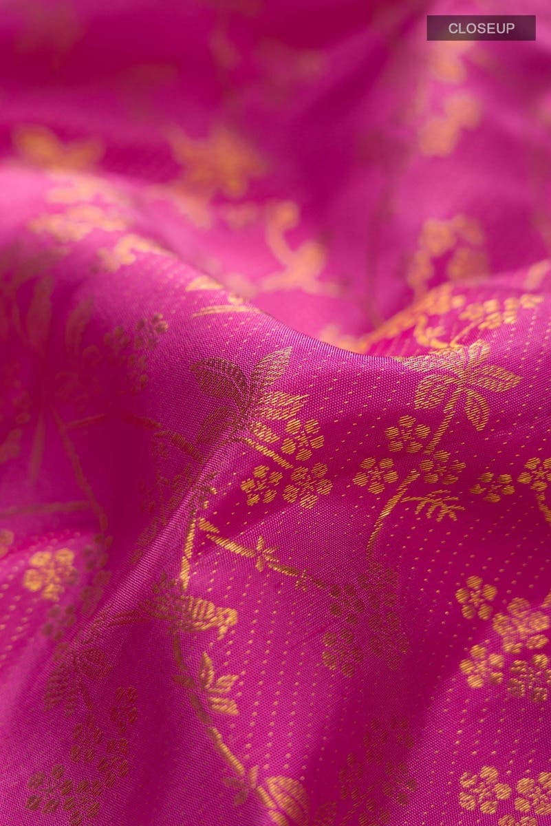 Vasanthika-Pink Kanchipuram Silk Saree - Image 7