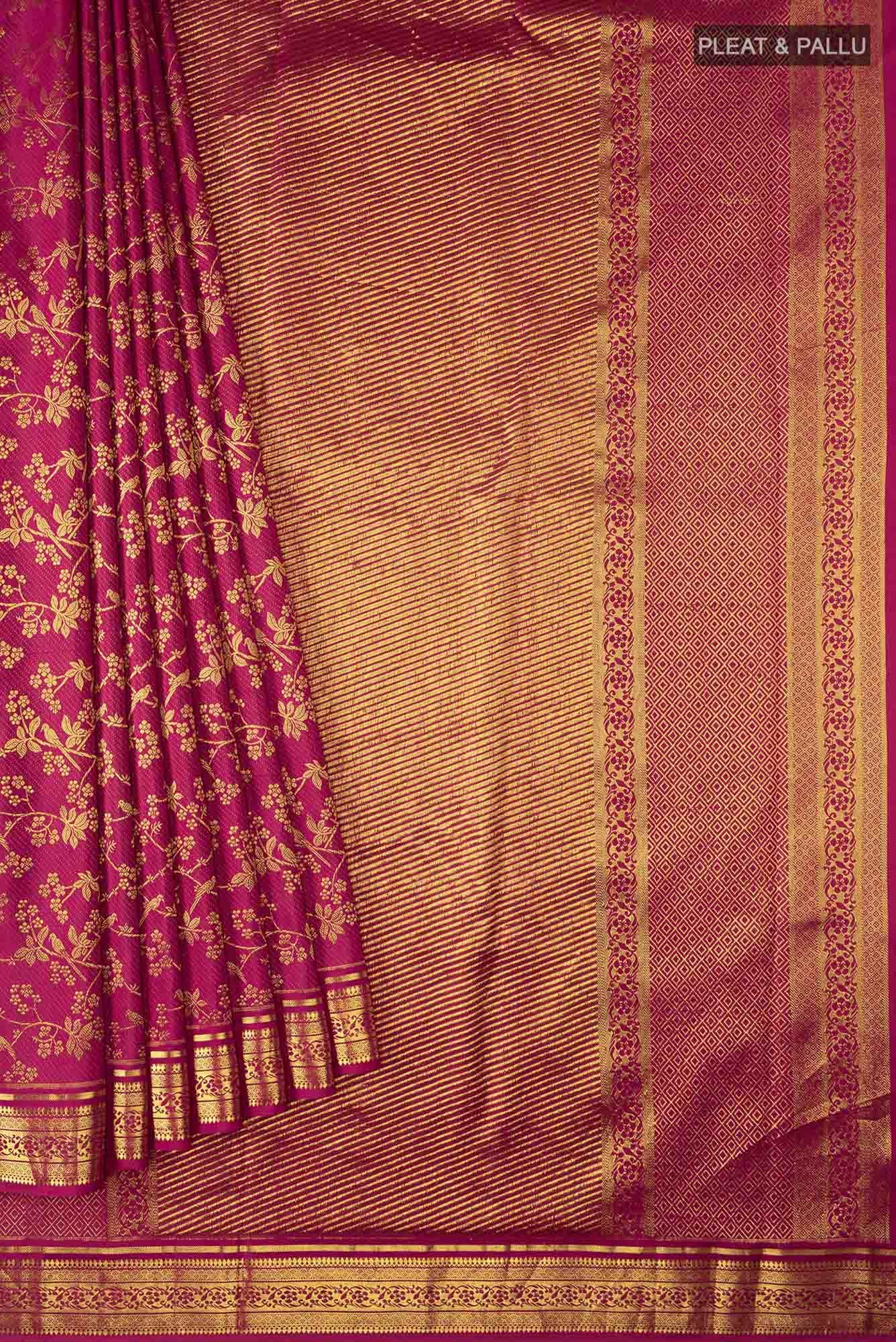 Vasanthika-Ruby Red Kanchipuram Silk Saree - Image 9
