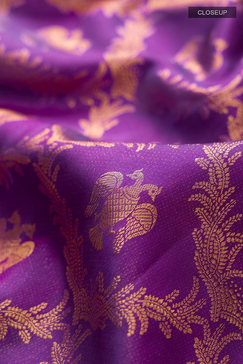 Veeravali-Purple Kanchipuram Silk Saree - Image 8