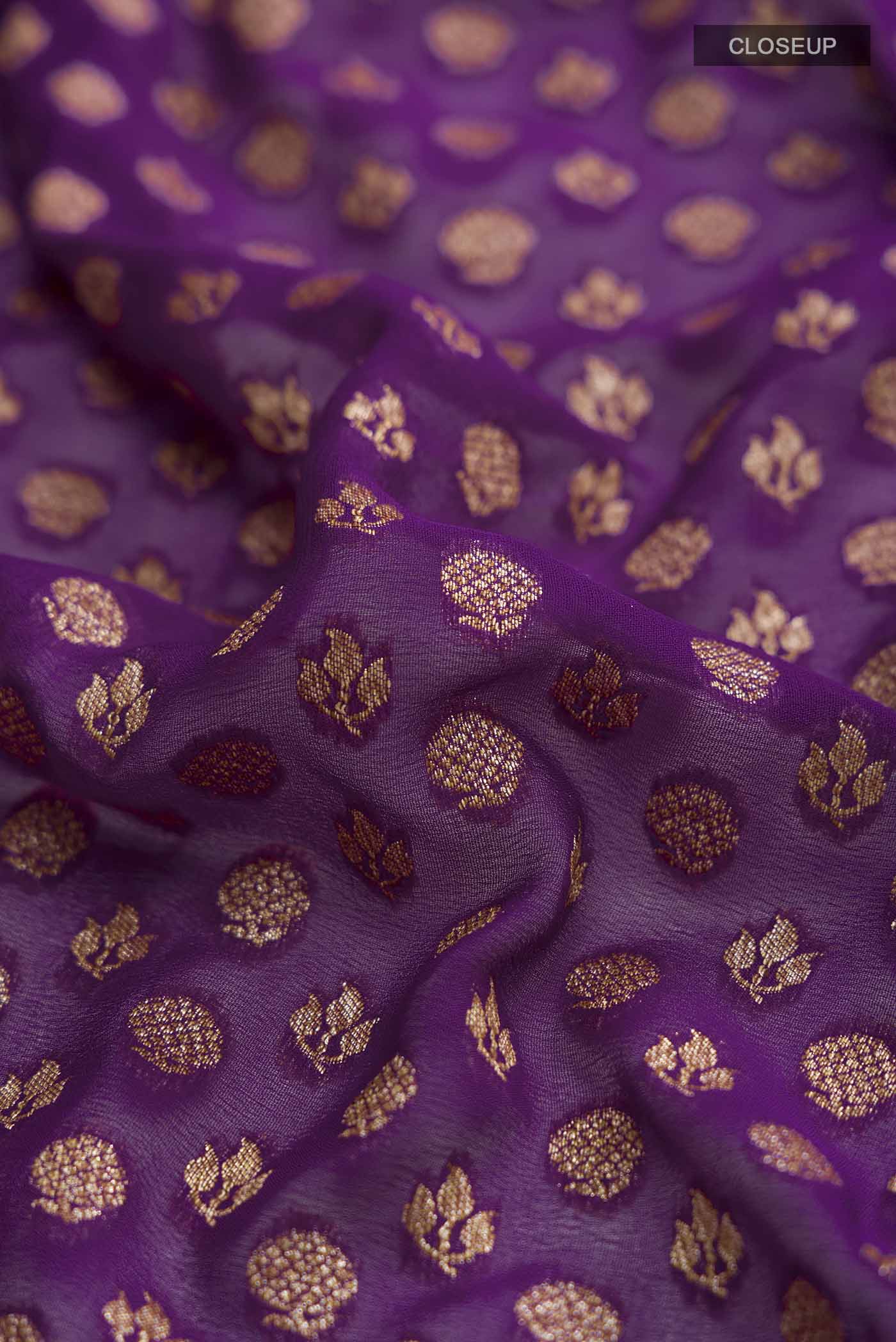 Violet Banarasi Georgette Saree - Image 2