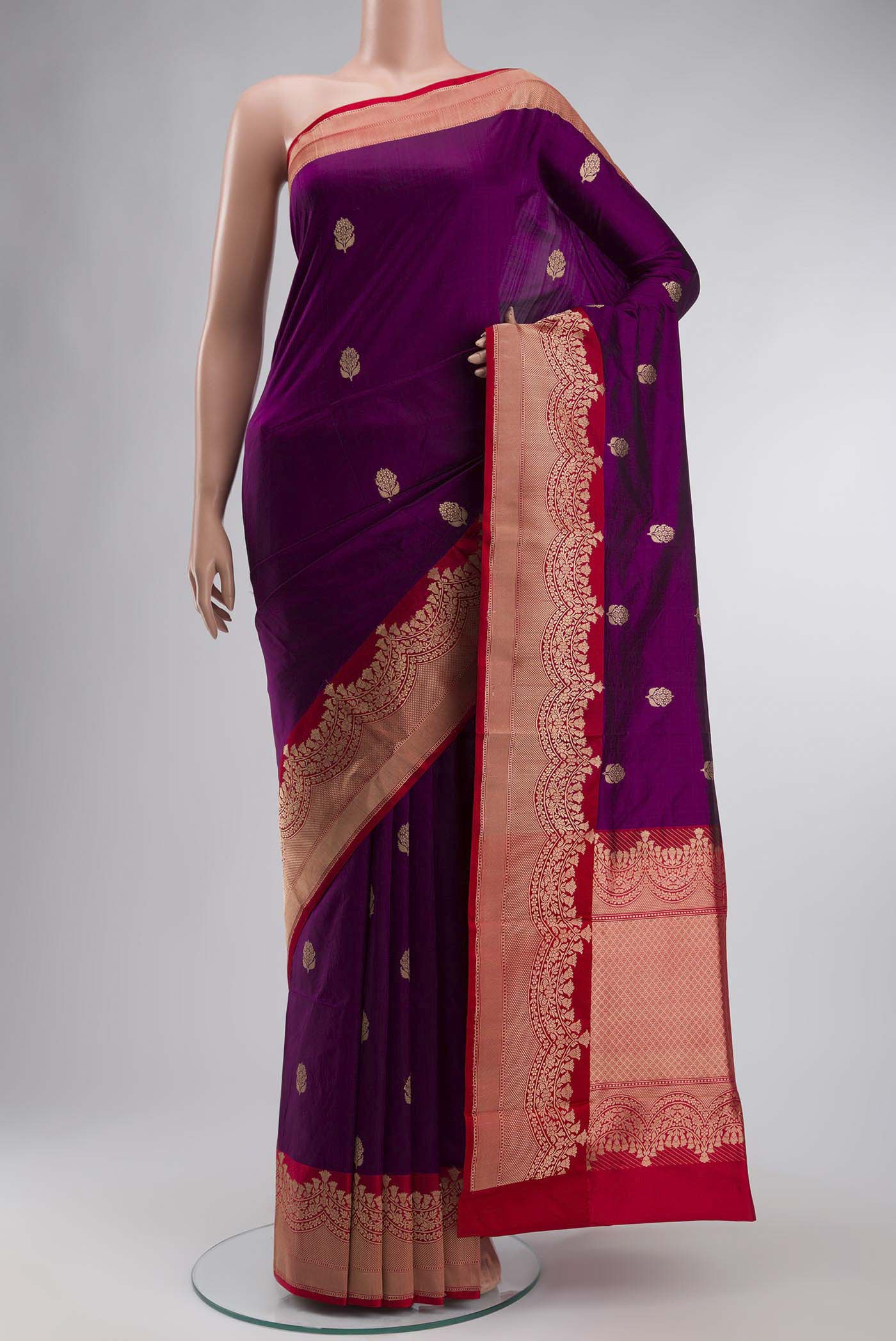 Violet Banarasi Katan Silk Saree