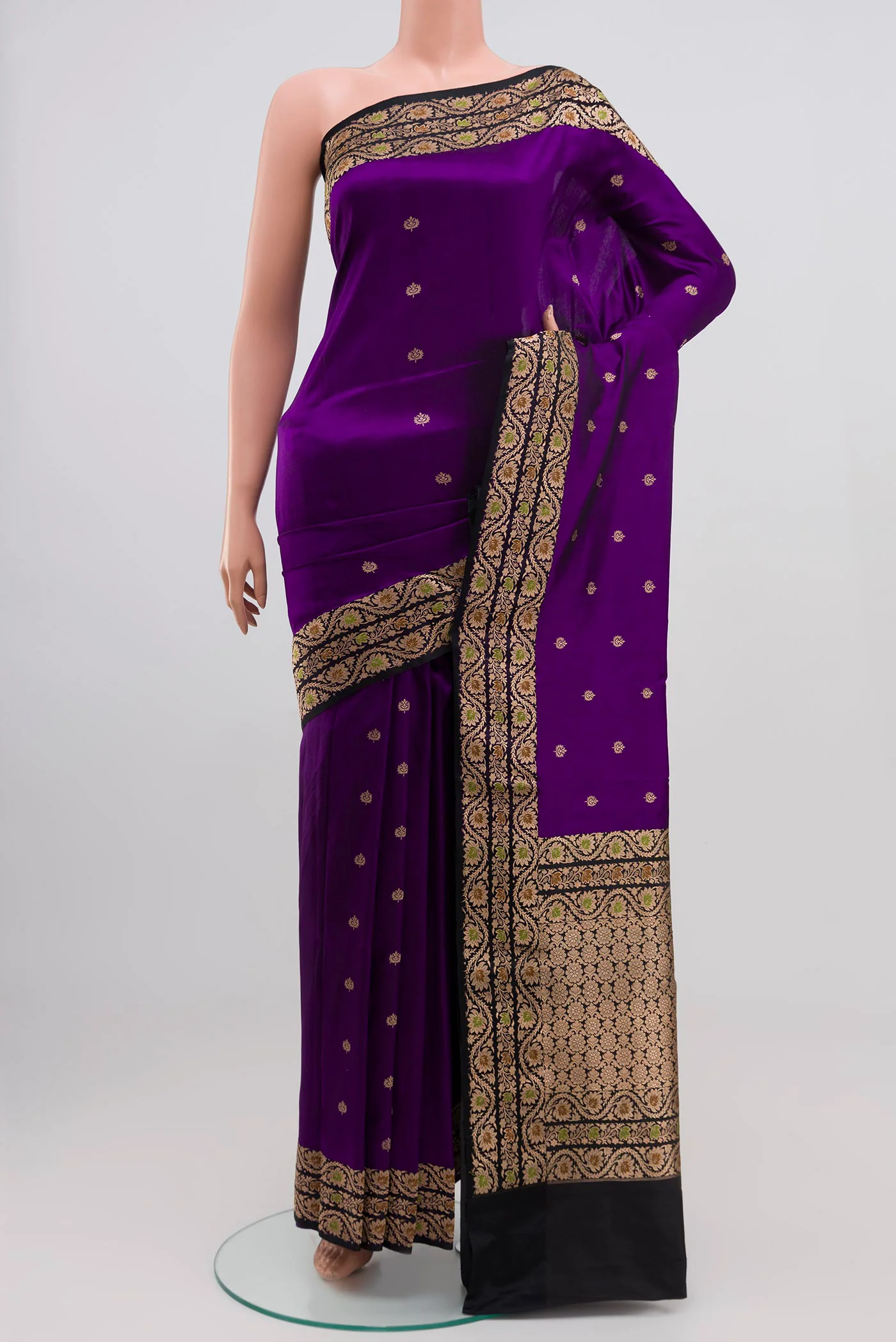 Violet Banarasi Katan Silk Saree