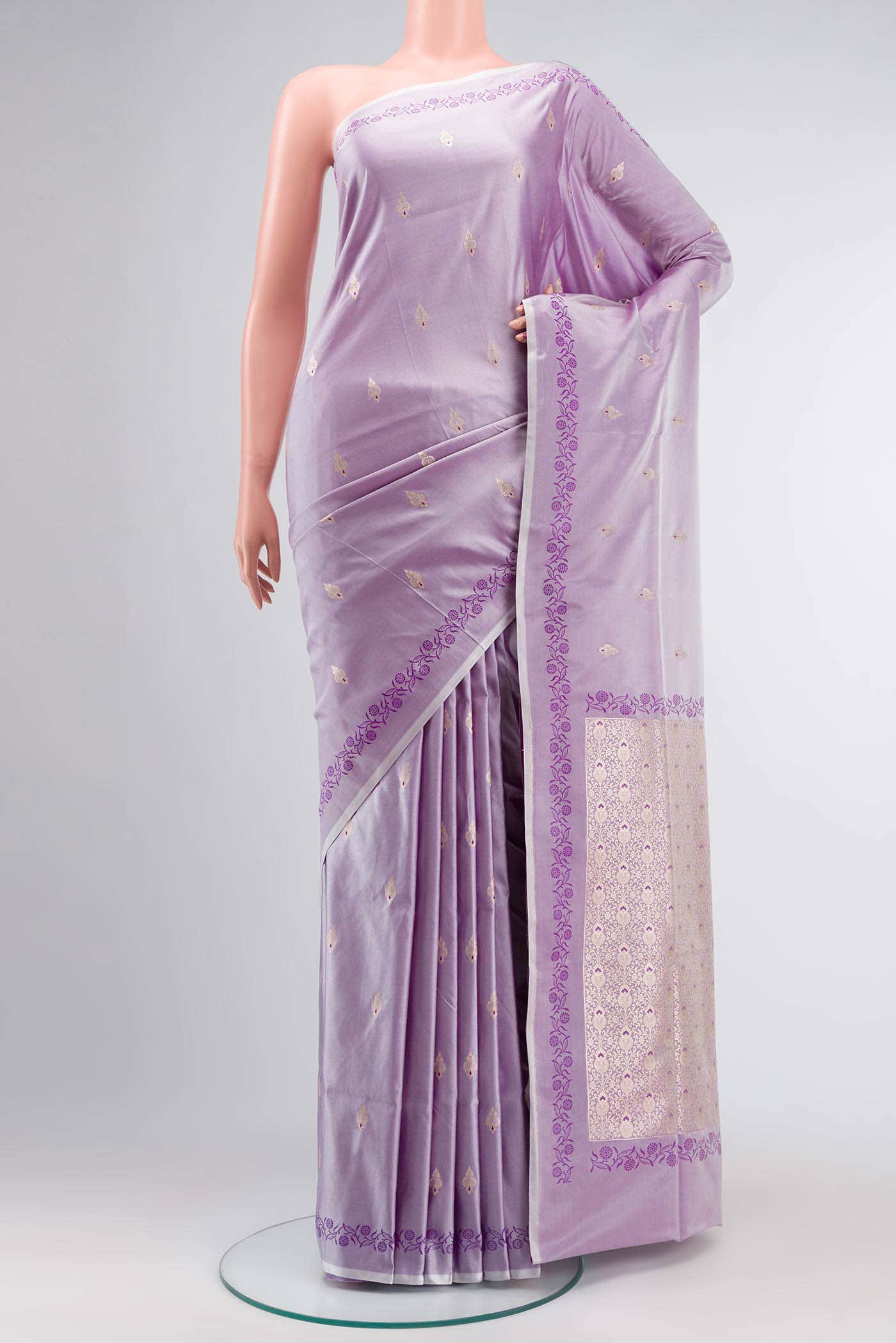 Violet Banarasi Silk Saree
