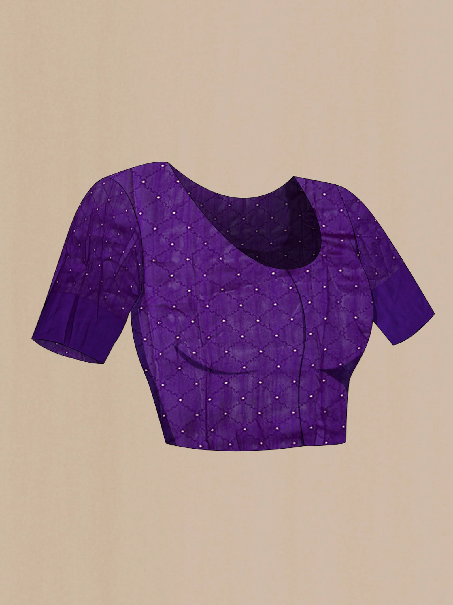 Violet Blended Tussar Silk Saree - Image 2