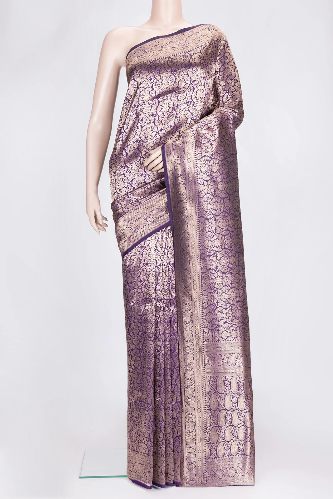 Violet Banarasi Silk Saree