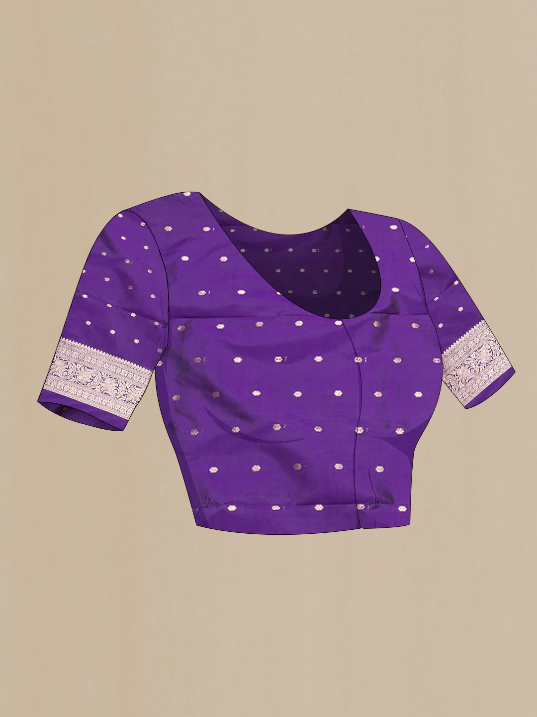 Violet Banarasi Silk Saree - Image 5
