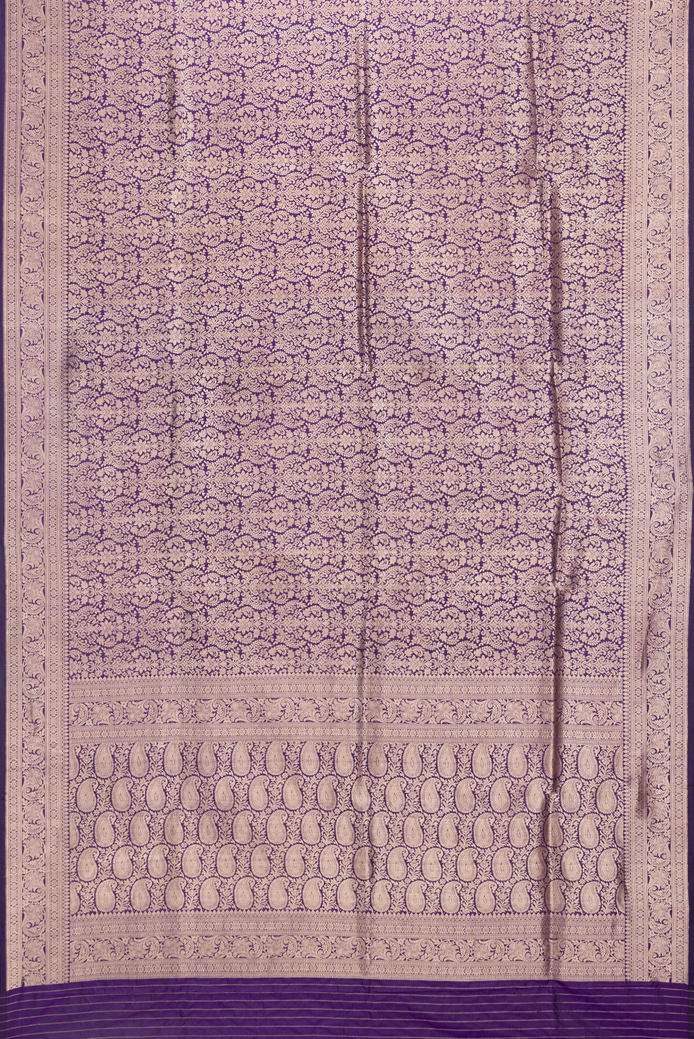 Violet Banarasi Silk Saree - Image 6