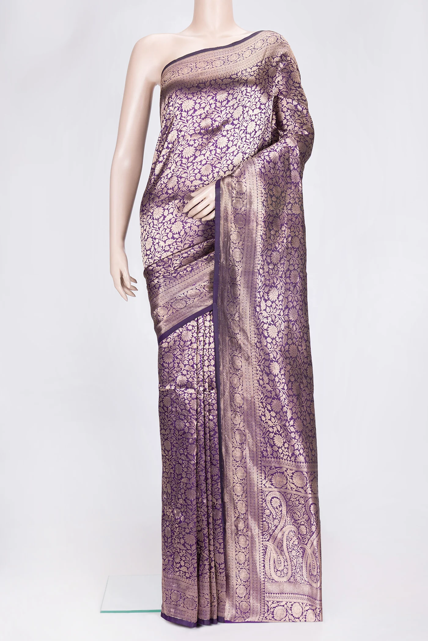 Violet Banarasi Silk Saree