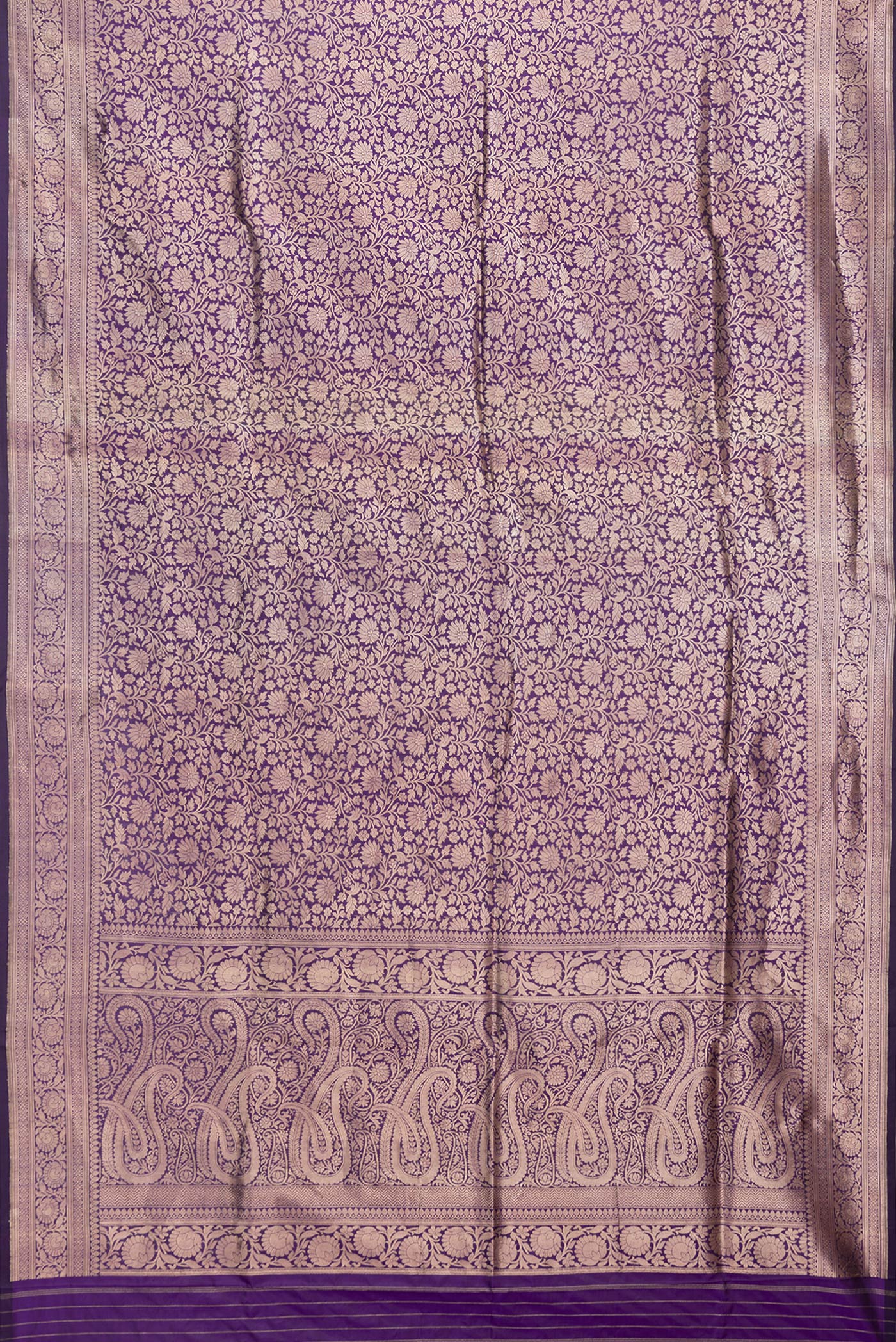 Violet Banarasi Silk Saree - Image 6
