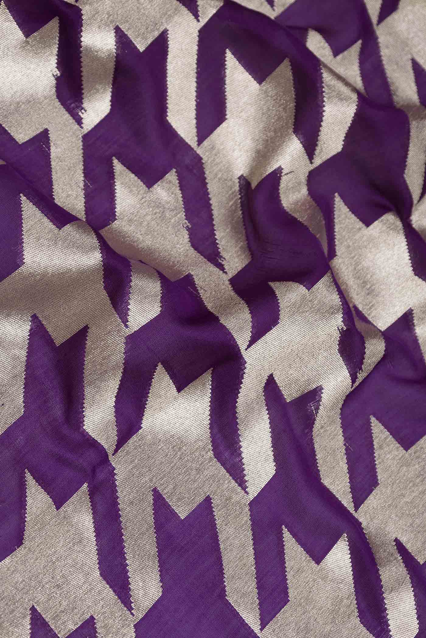 Violet Dual Tone Banarasi Silk Saree - Image 2
