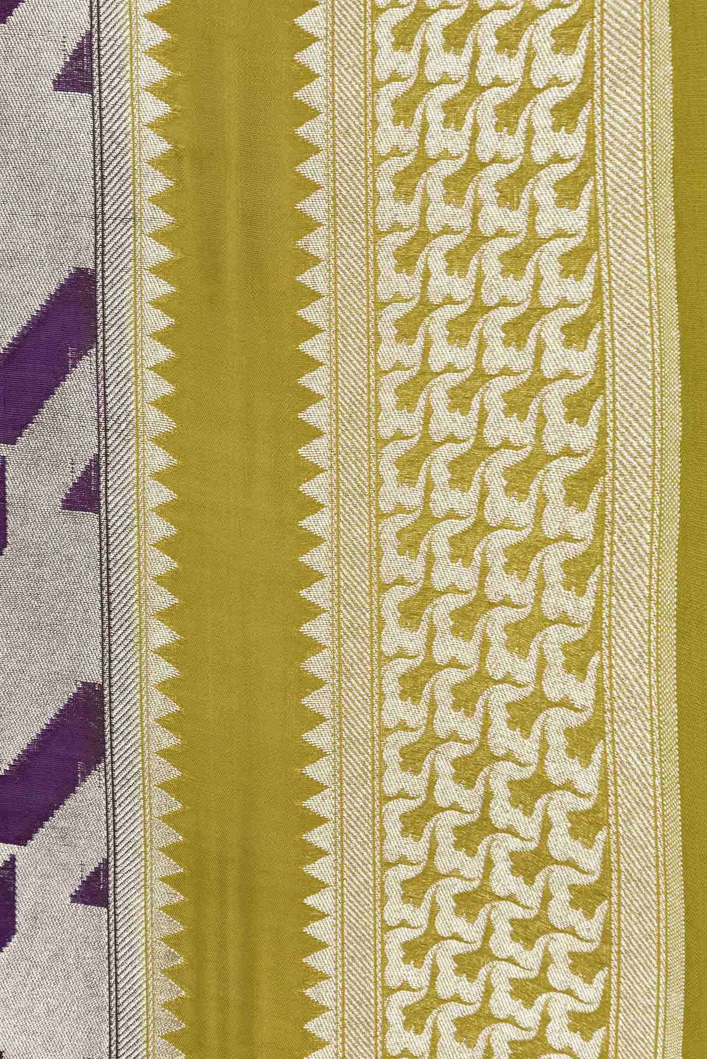 Violet Dual Tone Banarasi Silk Saree - Image 3