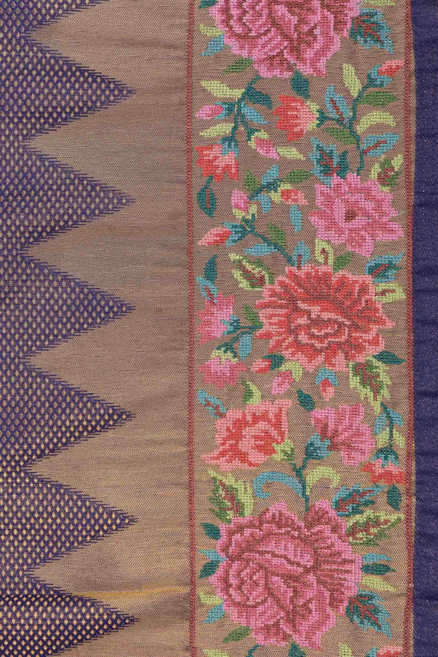 Violet Dual Tone Blended Banarasi Silk Saree - Image 3