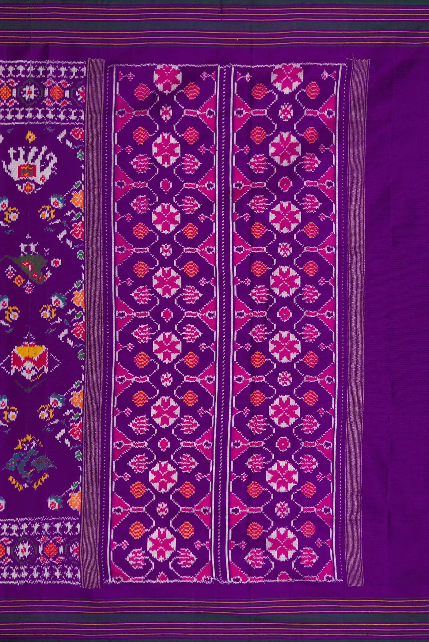 Violet Double Ikat Saree - Image 7