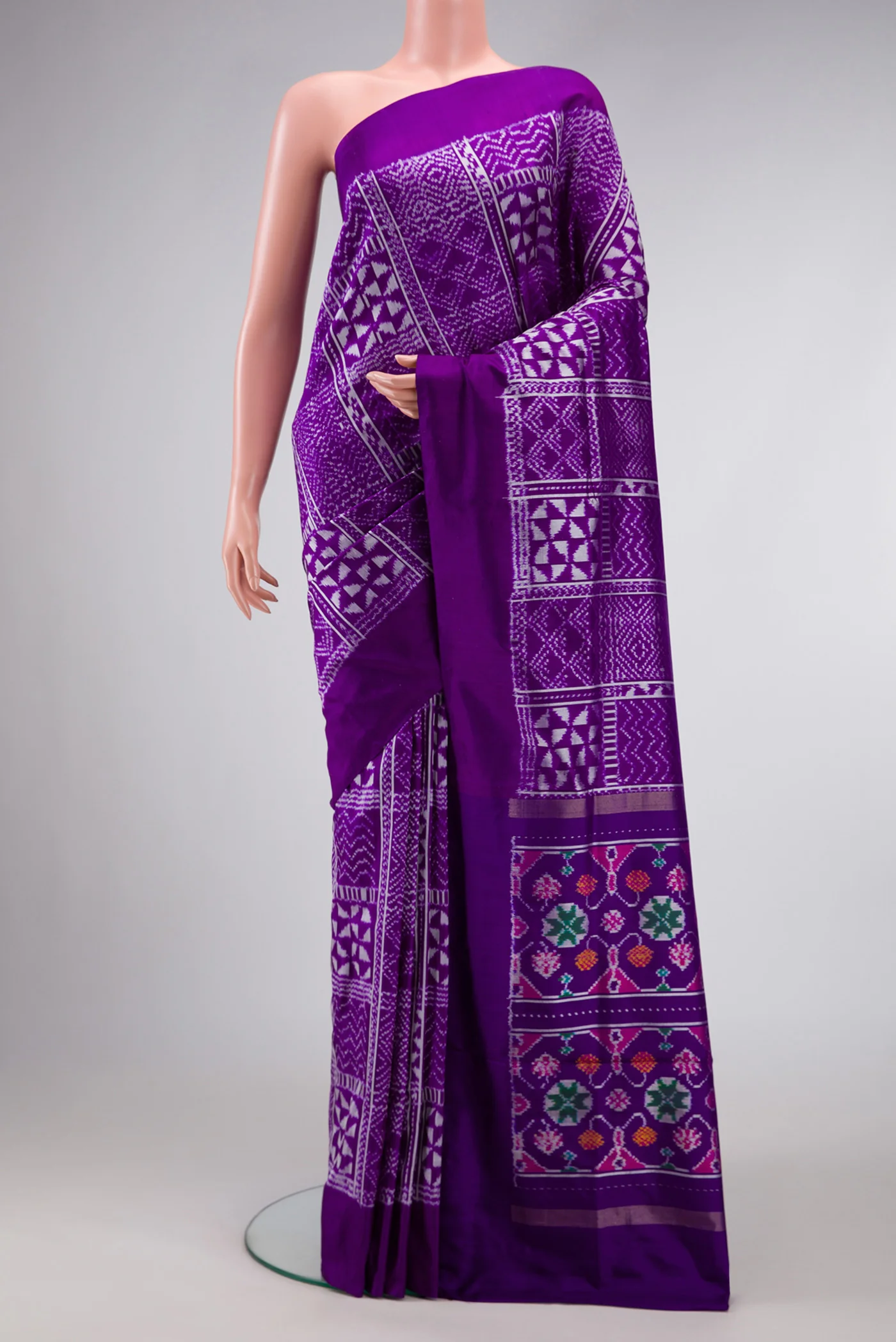 Violet Double Ikat Saree