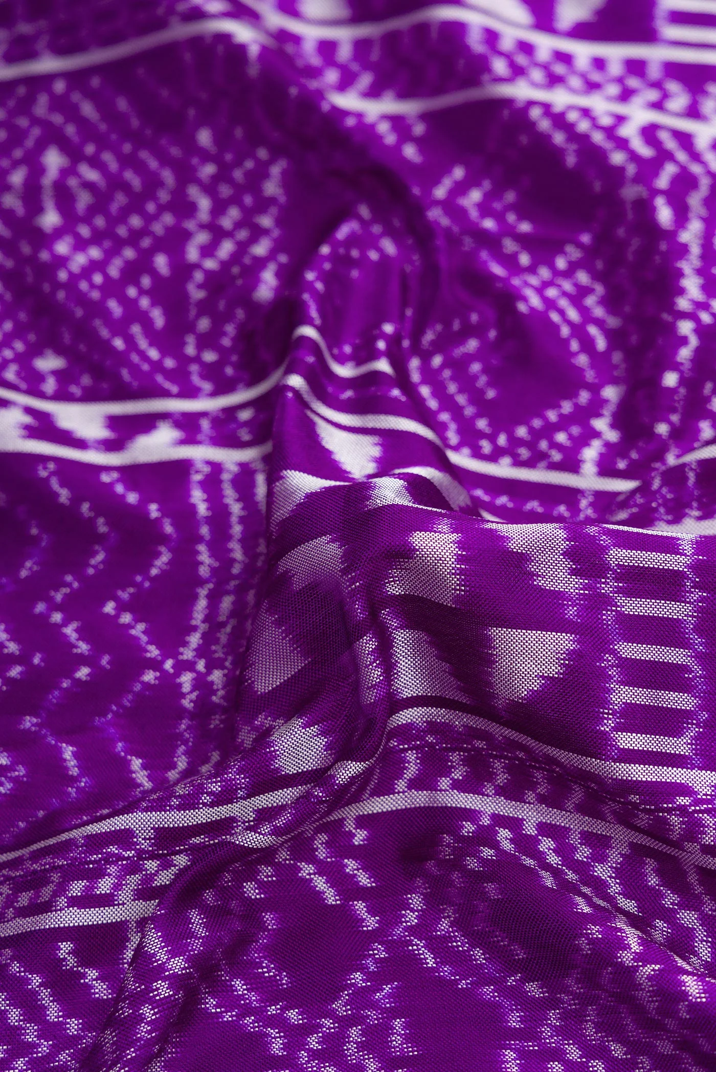 Violet Double Ikat Saree - Image 2